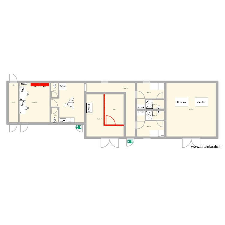 Magasin. Plan de 0 pièce et 0 m2