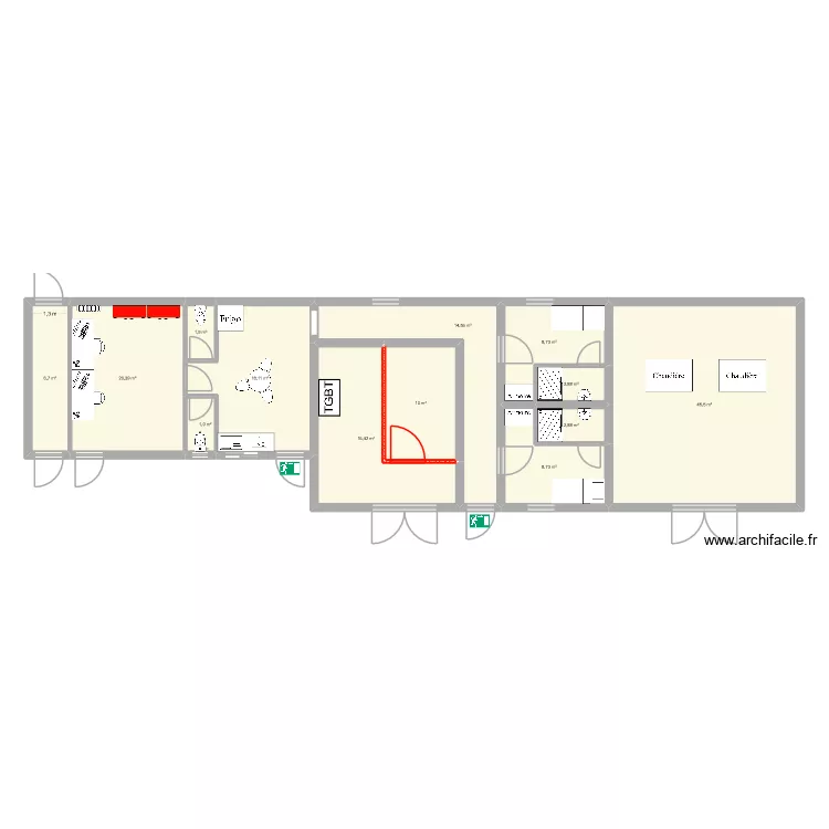 Magasin. Plan de 13 et 159 m² Magasin. Plan de 13 et 159 m²