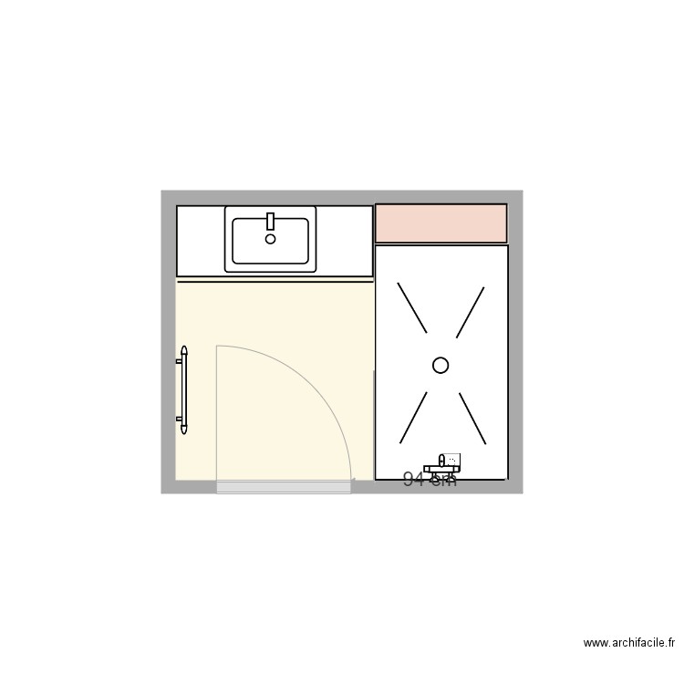 SDB Mamie 2. Plan de 1 pièce et 3 m2