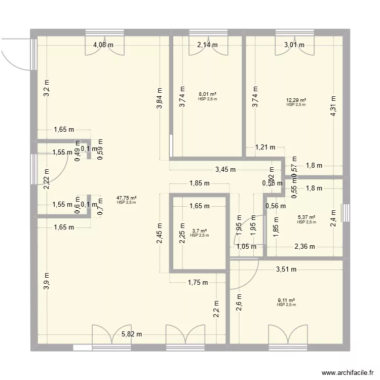 Comp&egrave;re Guilleri REGINE 5. Plan de 