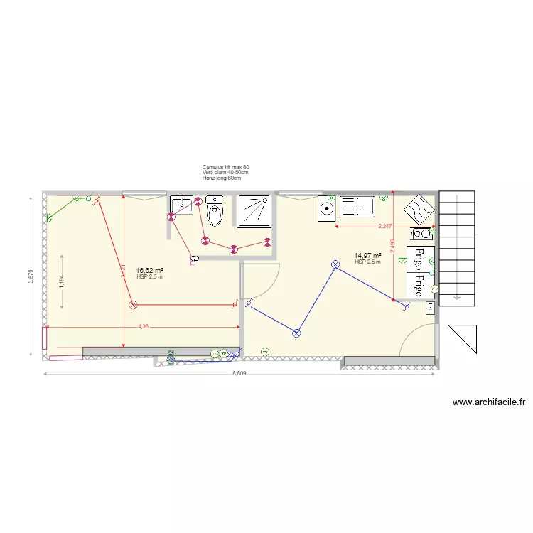 Studio Infir v6.2. Plan de 2  et 32 m²