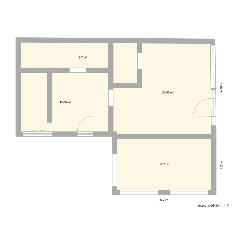maison marolles. Plan de 4 pièces et 62 m2