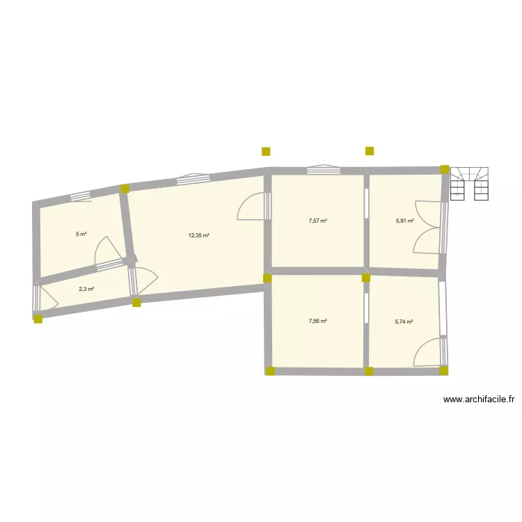gvnb. Plan de 7  et 46 m²