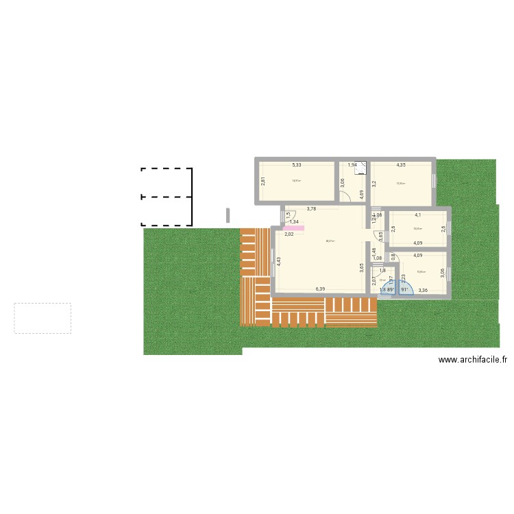 Lesquels 1. Plan de 6 pièces et 102 m2