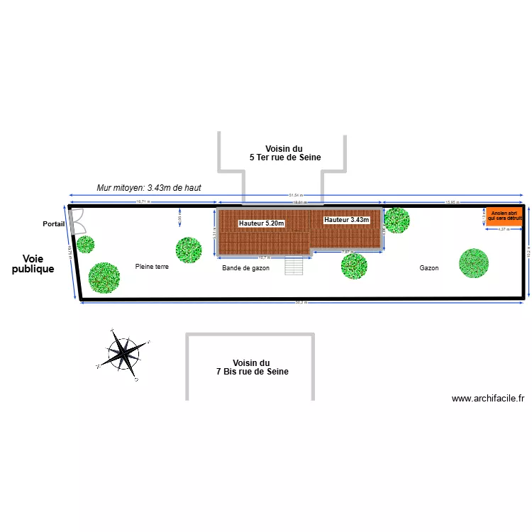 Maison Le V&eacute;sinet - Avant travaux. Plan de 2 Pièces et 608 m²
