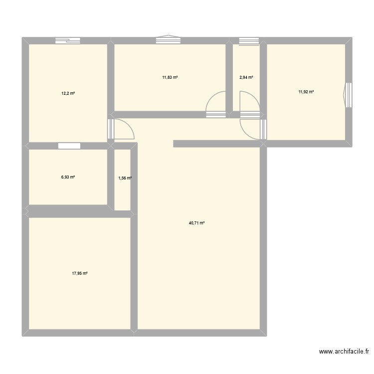 Maison 90m² habitables. Plan de 8 pièces et 106 m2