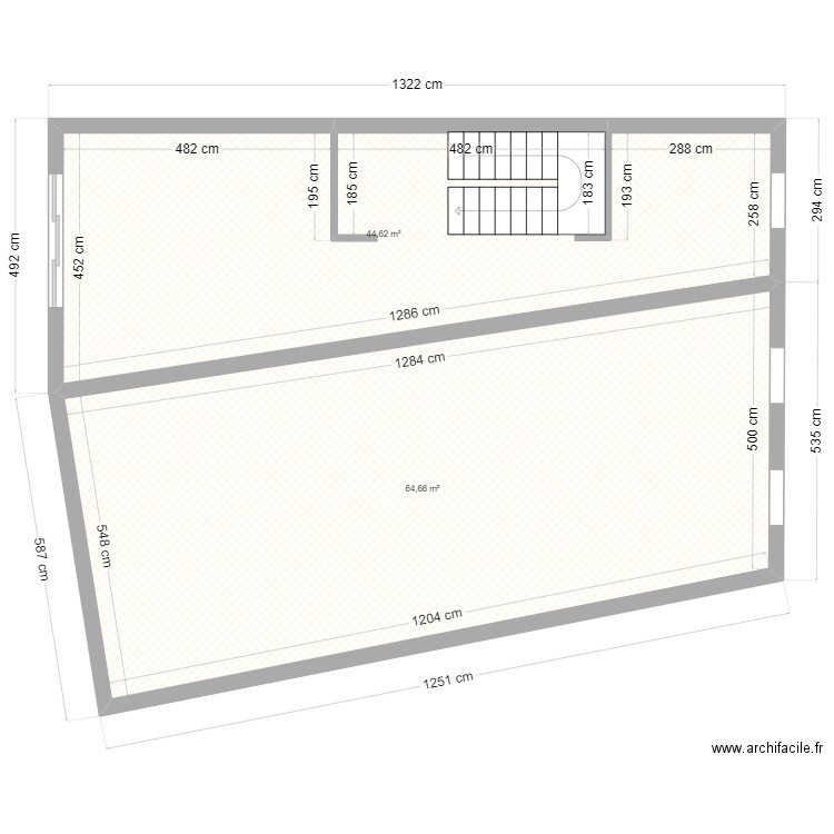 ETAGE 1.1.1. Plan de 2 pièces et 109 m2