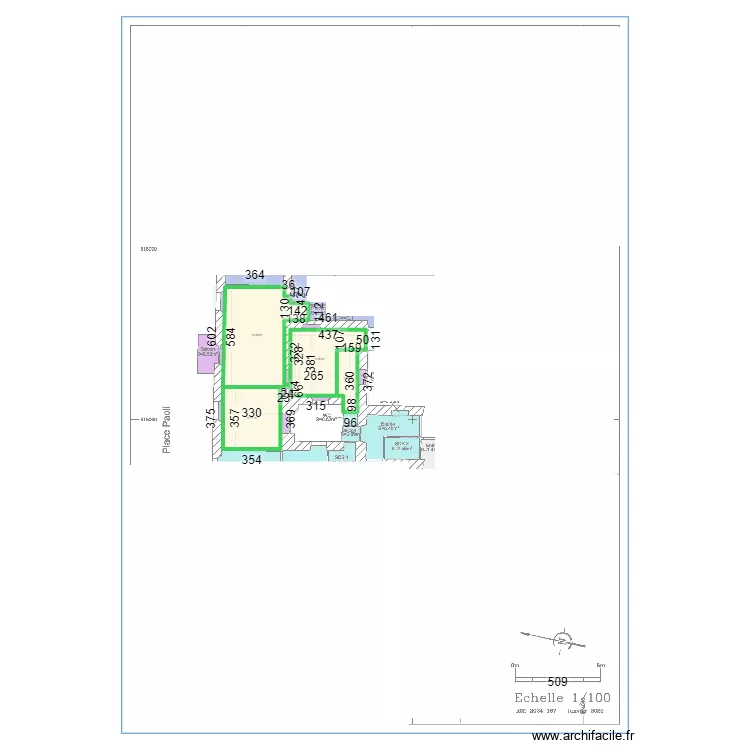 apt Sacco 2 Piccioni. Plan de 