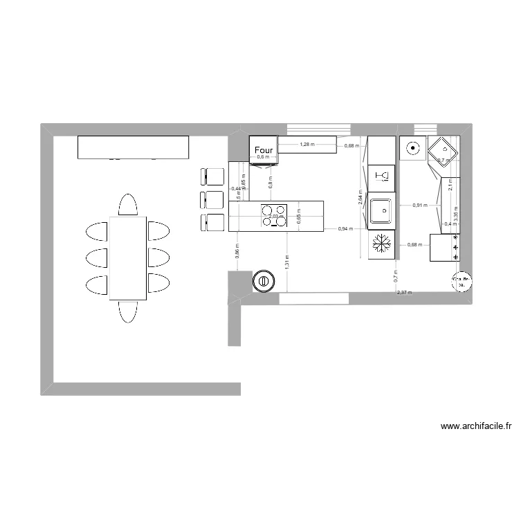 Regazonni plan cuisine. Plan de 