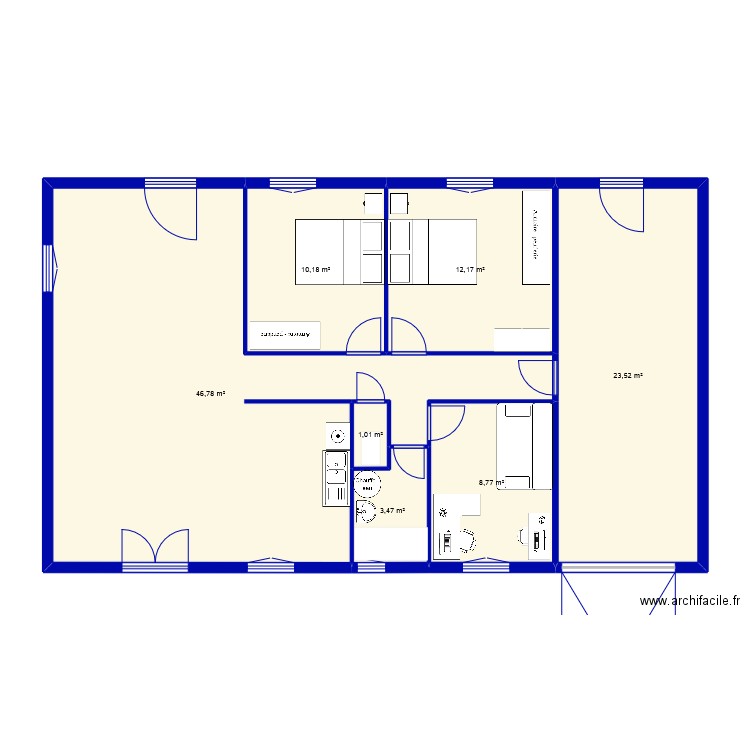 neuvy. Plan de 7 pièces et 106 m2