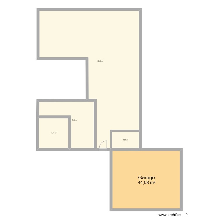 Maison en U. Plan de 5 pièces et 173 m2