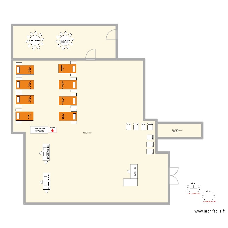 AG Insurance. Plan de 3 pièces et 160 m2