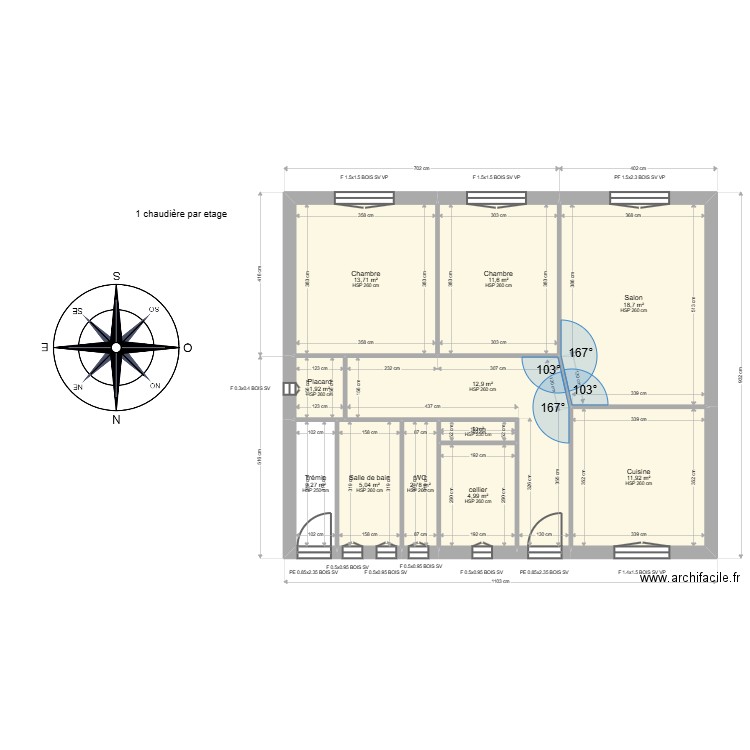  ML25004058  CARNEIRO. Plan de 21 pièces et 176 m2