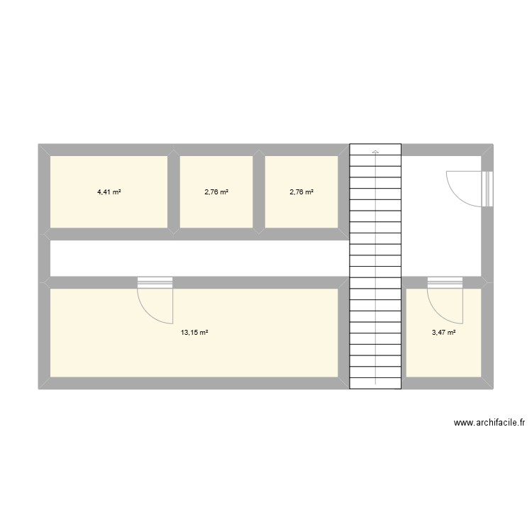 Bellevue ground floor. Plan de 5 pièces et 27 m2