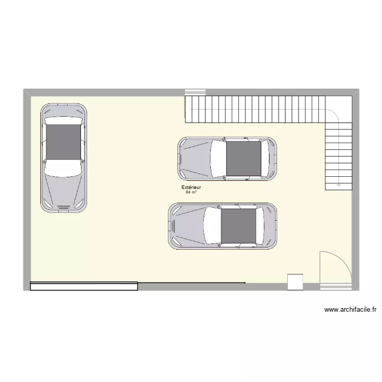 plan fa&ccedil;ade. Plan de 1  et 84 m²