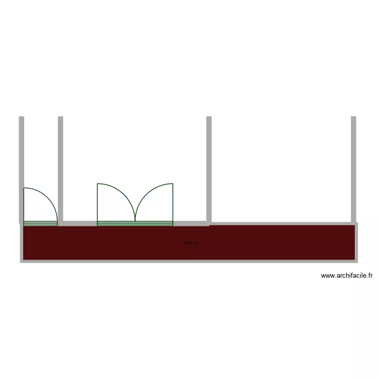 bateau. Plan de 1  et 25 m²