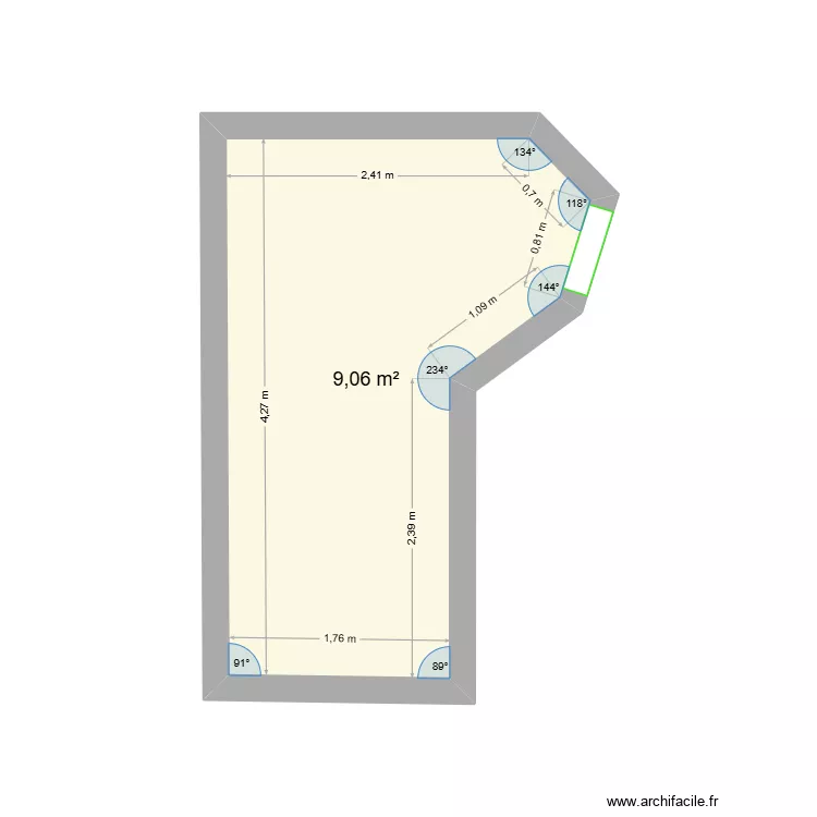 LOLA. Plan de 1  et 9 m²