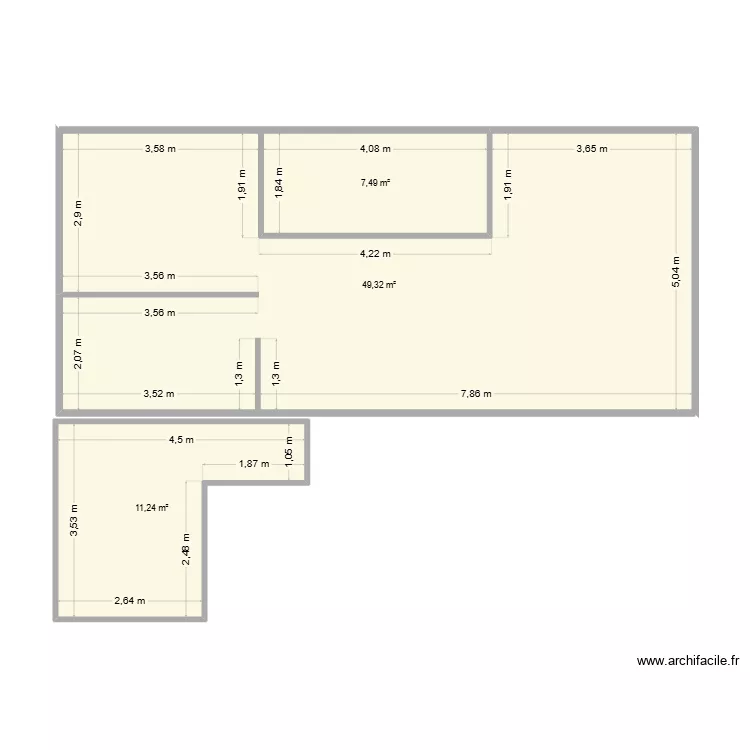 plan sophie. Plan de 3  et 68 m²