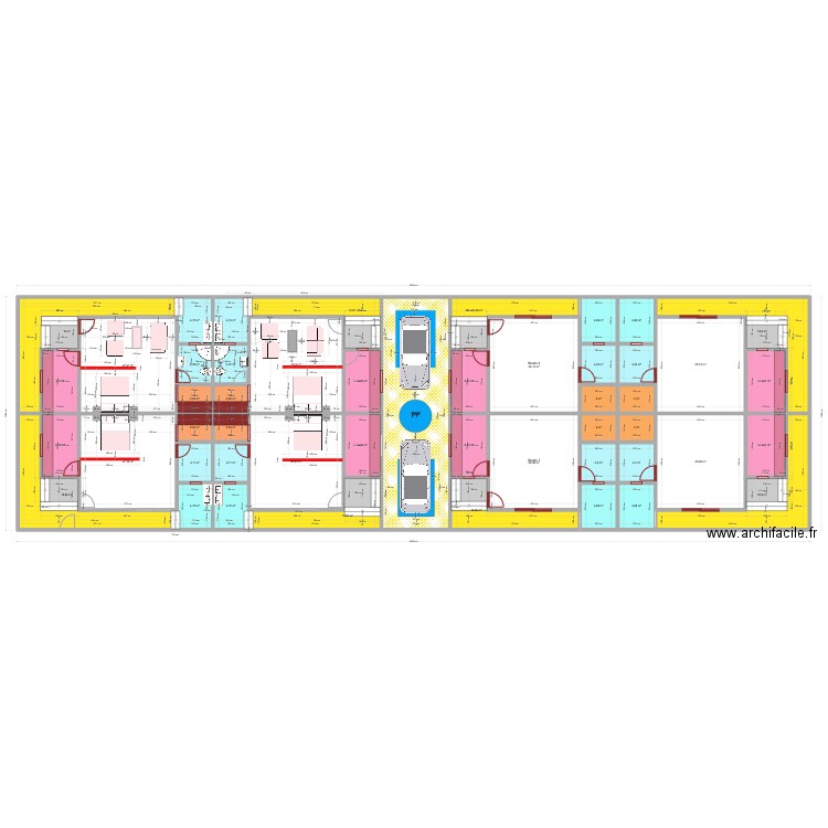 Jacqueville Studio Transformation. Plan de 49 pièces et 531 m2