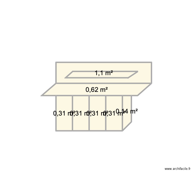 poubelle. Plan de 7 pièces et 3 m2