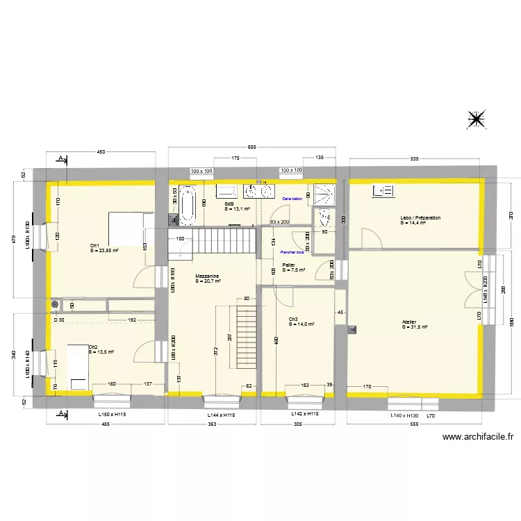 Etage_apr&egrave;s travaux_V1. Plan de 