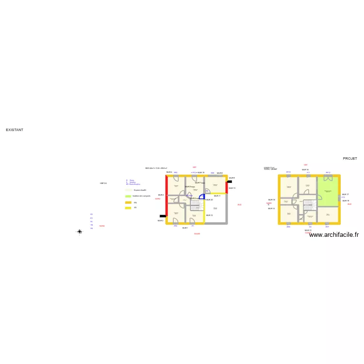 BOITEAU_ Projet. Plan de 19  et 150 m²