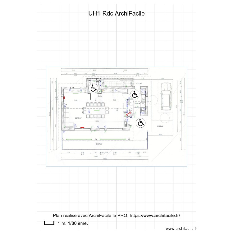 Plan UH1 - RdC - Pour réseau eaux usées. Plan de 0 pièce et 0 m2