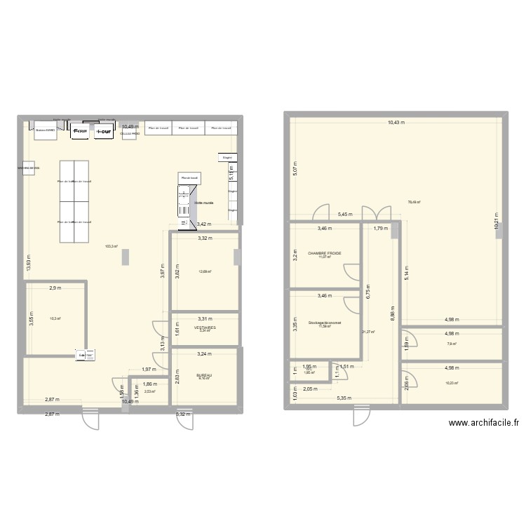 Cuisine B4. Plan de 6 pièces et 143 m2