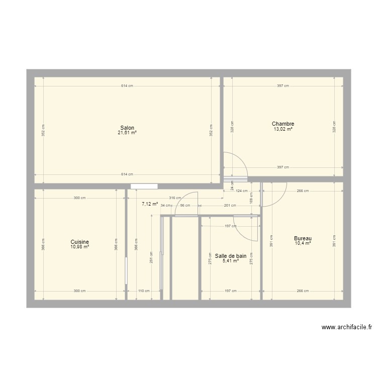 RdC Maison Montmacq 01. Plan de 8 pièces et 72 m2