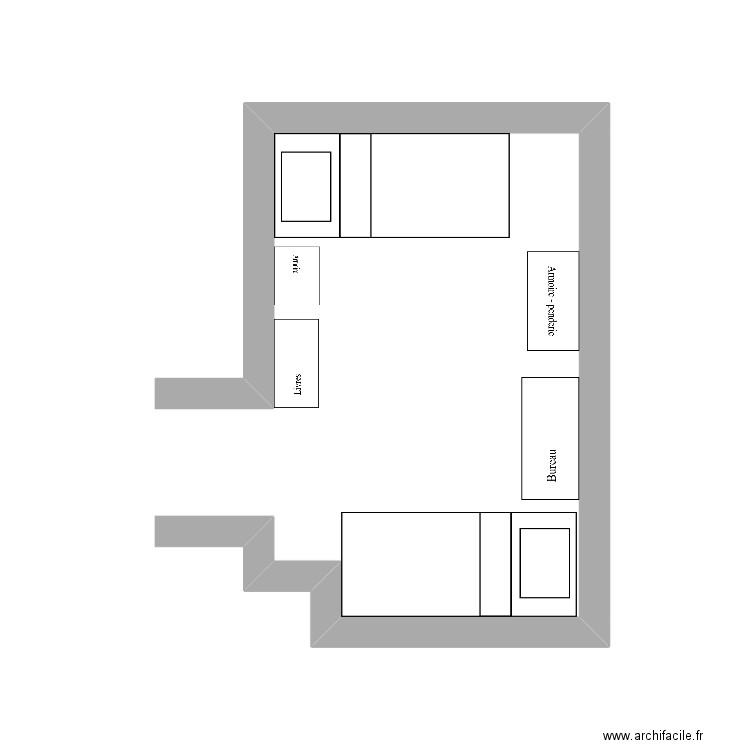 Chambre garçons. Plan de 0 pièce et 0 m2
