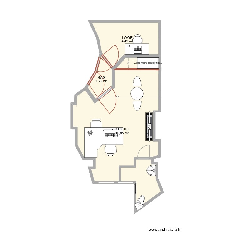 plan loge v2. Plan de 0 pièce et 0 m2