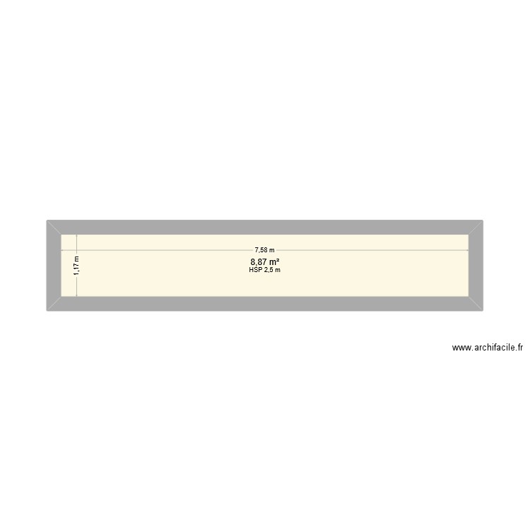 test. Plan de 1 pièce et 9 m2
