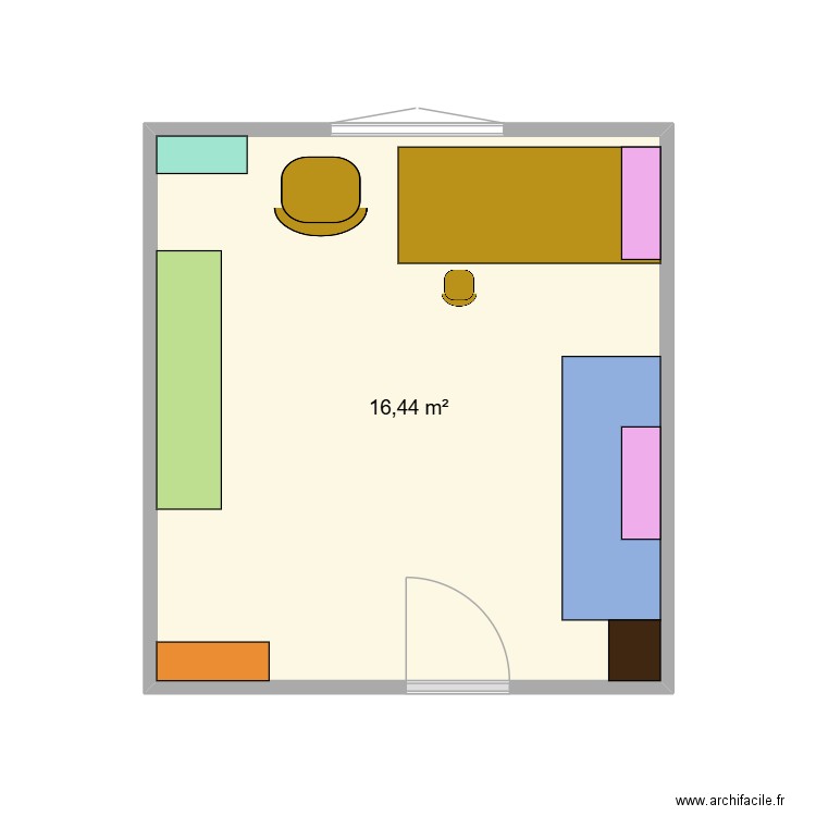 atelier céramique. Plan de 1 pièce et 16 m2