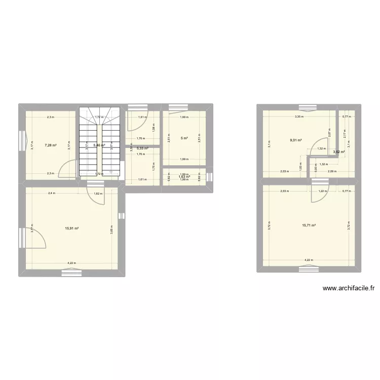 Appartement. Plan de 9  et 69 m²