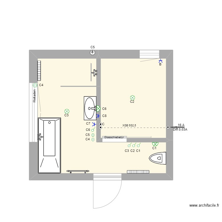 Marie-Rose Bellin. Plan de 4 pièces et 26 m2