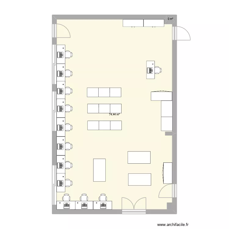 Plan Khorchi Riyad et Eliot Gnech. Plan de 2  et 74 m²