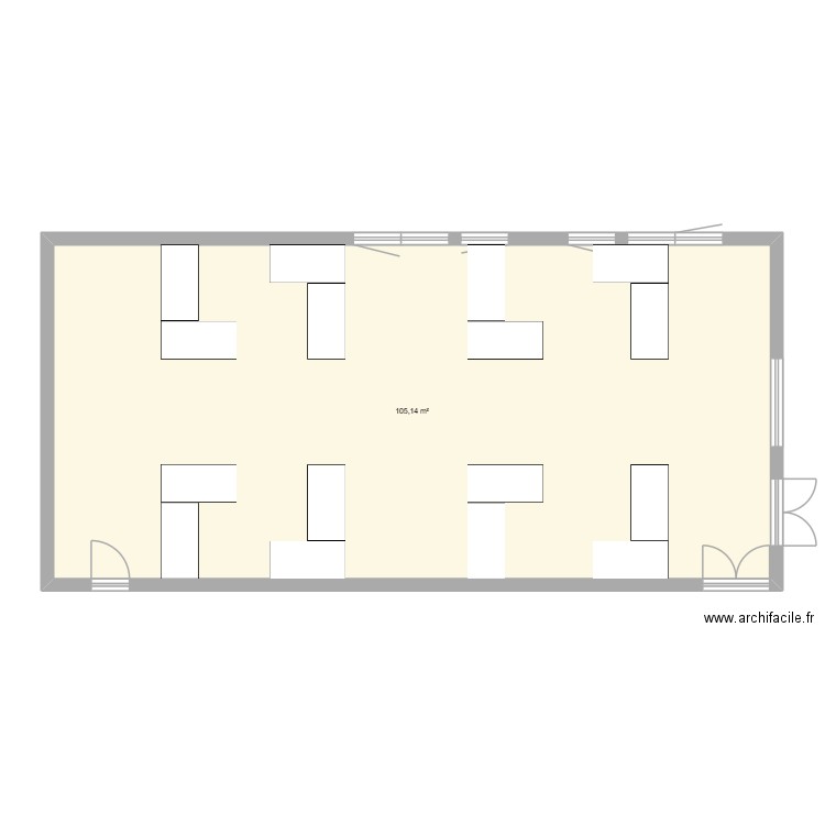 Salle de techno 114 Aaron Augustine et Ilias Alioui. Plan de 1 pièce et 105 m2