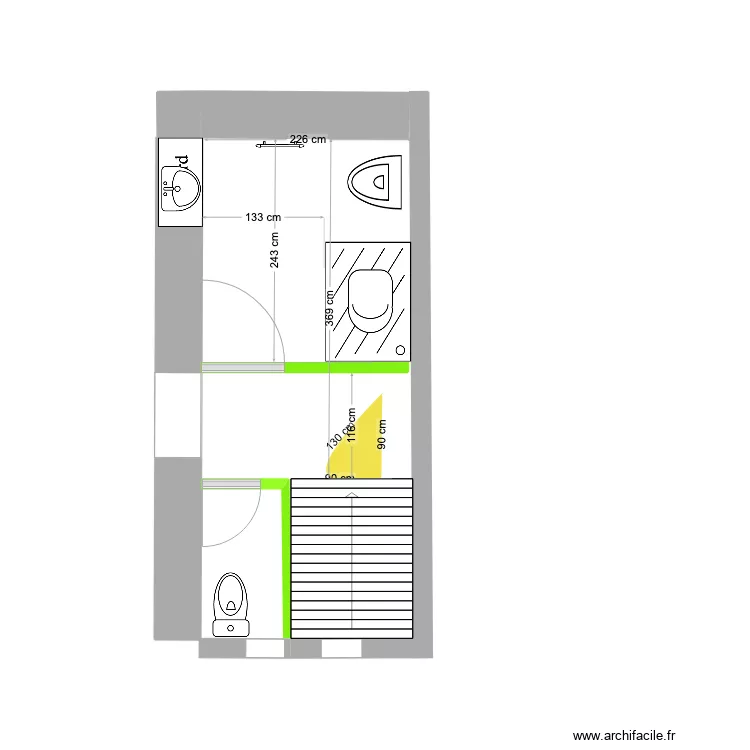 salle de bain wc. Plan de 