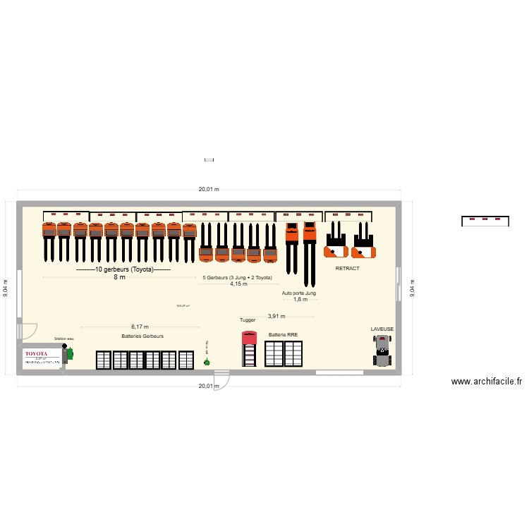 SDC Bedee. Plan de 2 pièces et 166 m2