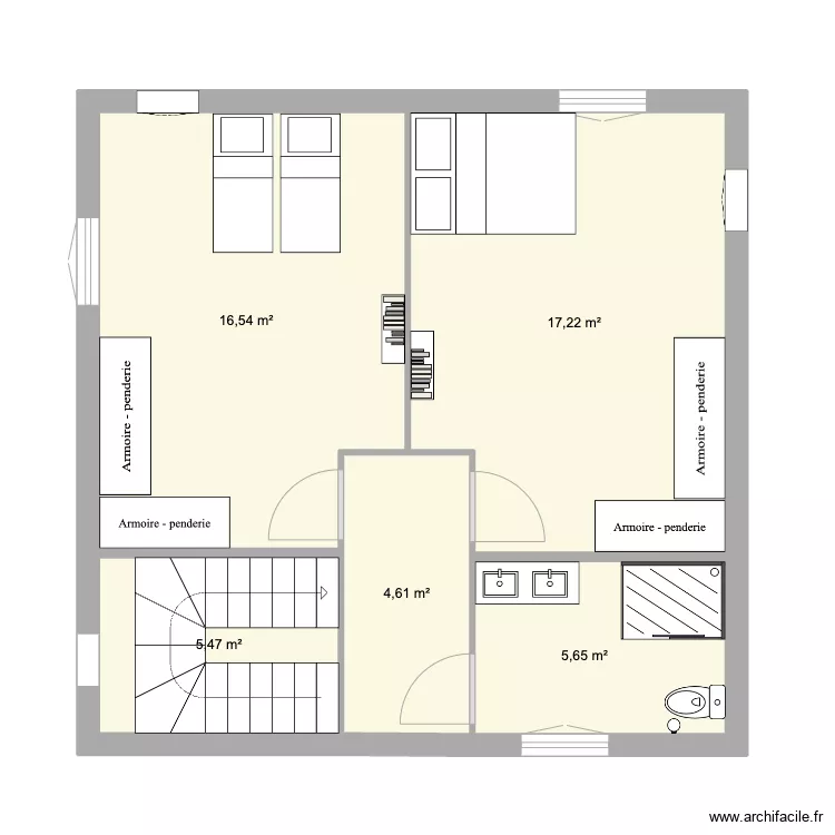 Etage 2 Besseges. Plan de 