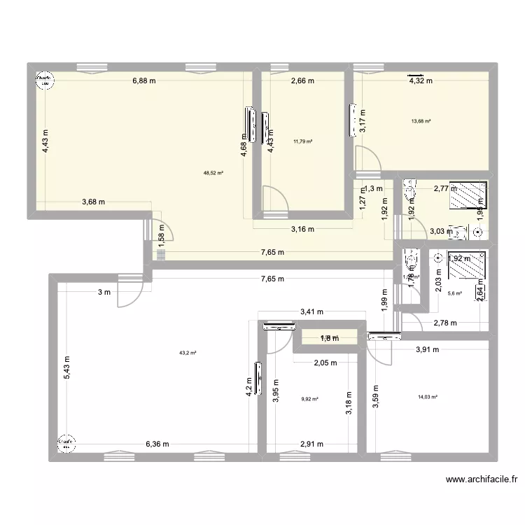 3 eme etage modifié 2. Plan de 9 et 149 m² 3 eme etage modifié 2. Plan de 9 et 149 m²