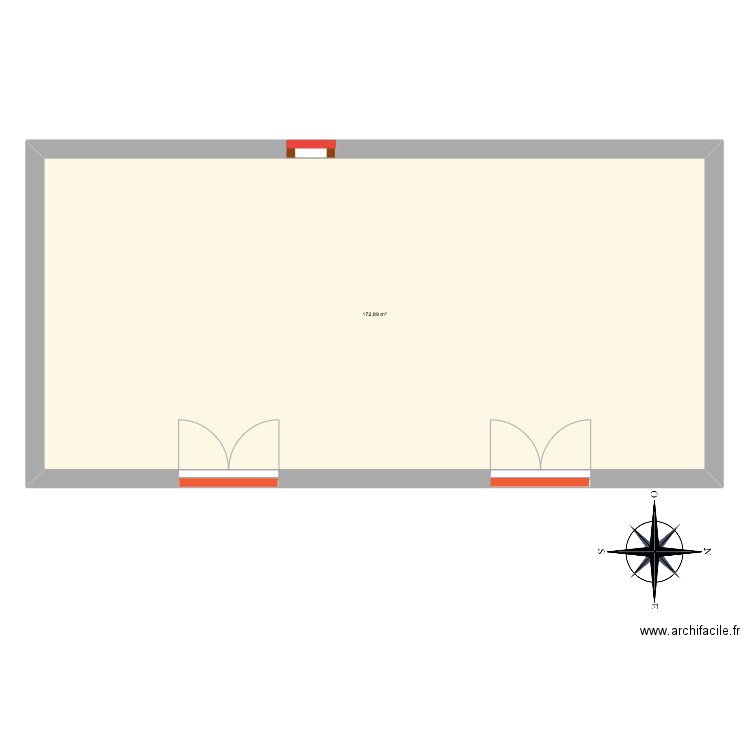 grange niv 1. Plan de 1 pièce et 173 m2