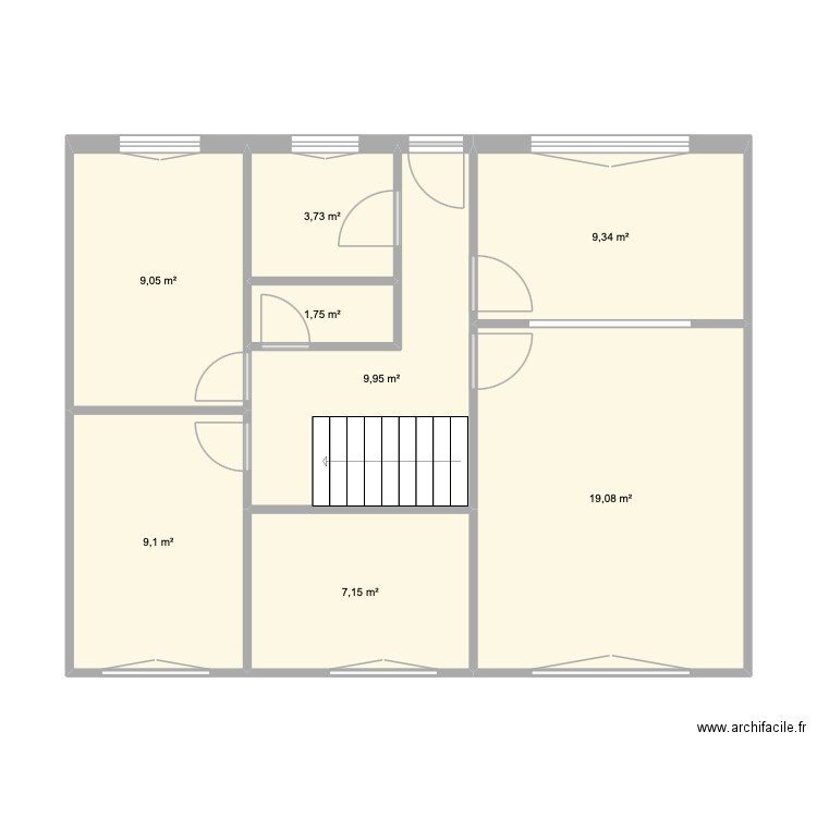Decros haut. Plan de 8 pièces et 69 m2