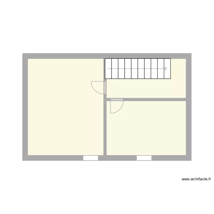 St Pierre en Vaux R+1. Plan de 3  et 23 m²