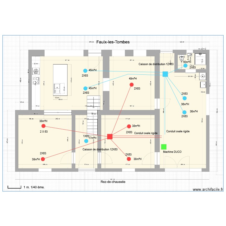 Ventilation Detienne. Plan de 0 pièce et 0 m2