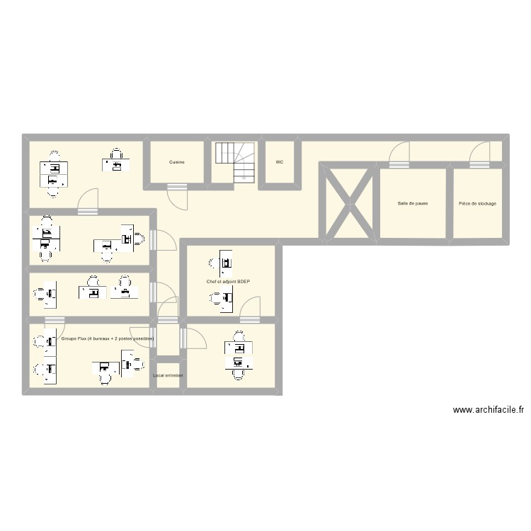 projet 2. Plan de 15 pièces et 112 m2