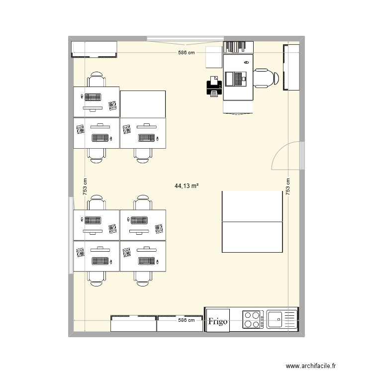 bureau 2. Plan de 0 pièce et 0 m2