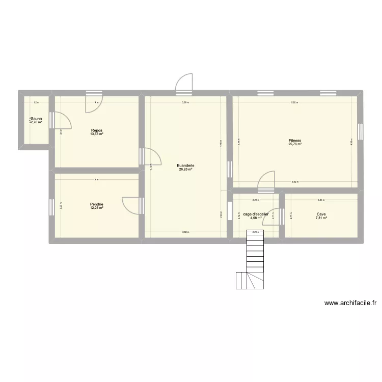 maison de ma&icirc;tre -1. Plan de 7  et 93 m²