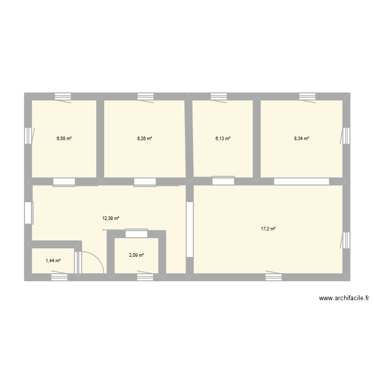 Plan. Plan de 8 pièces et 62 m2