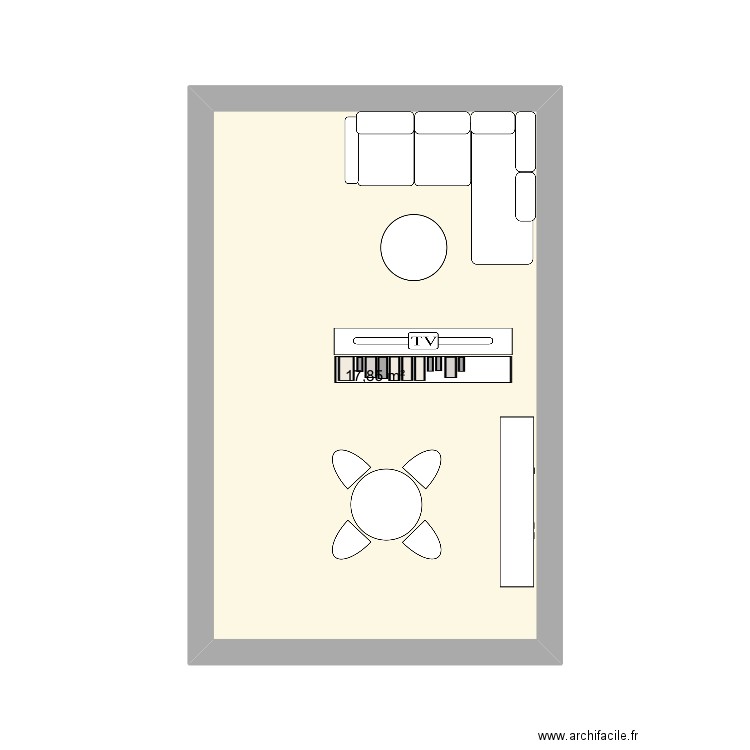 Appart. Plan de 1 pièce et 18 m2